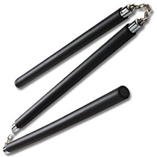 Nunchucks 12 inch Black or wood color with chain